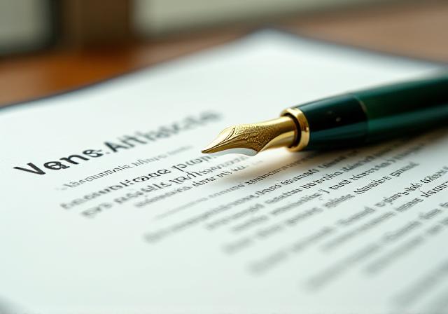 Professional business legal documents and fountain pen